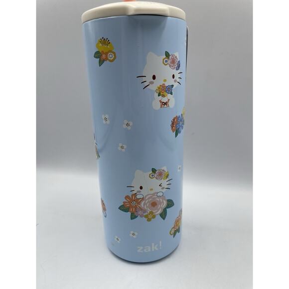 Zak Designs Hello Kitty 16oz Insulated Tumbler W/ Straw & Lid Blue Floral NEW - Picture 4 of 7